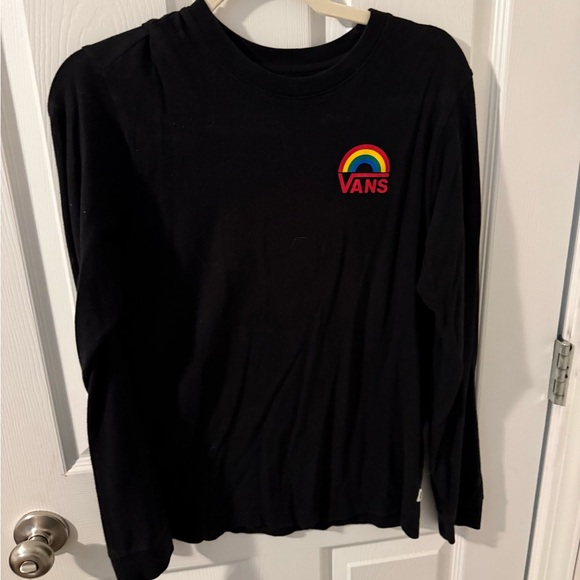 Vans Black Long Sleeve with Colorful Rainbow Logo - Picture 3 of 6